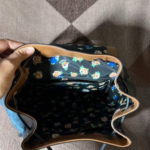 Preloved COACH Billie Blue Jean Denim Leather Backpack - Picture 6 of 8